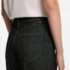 Schwarze Slim-Fit-Jeans aus Stretch-Denim mit Marmorstruktur