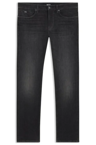 Schwarze Slim-Fit-Jeans „Delaware“ aus Stretch-Denim