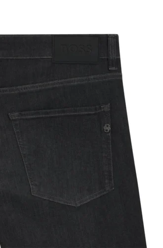 Schwarze Slim-Fit-Jeans „Delaware“ aus Stretch-Denim