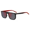 Schwarze Sonnenbrille aus Acetat mit zweifarbigen Bügelenden