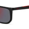 Schwarze Sonnenbrille aus Acetat mit zweifarbigen Bügelenden