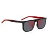 Schwarze Sonnenbrille aus Acetat mit zweifarbigen Bügelenden