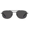 Schwarze Sonnenbrille mit blauen Details