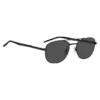 Schwarze Sonnenbrille mit blauen Details