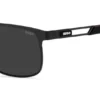 Schwarze Sonnenbrille mit Logo aus Gummi