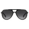 Schwarze Sonnenbrille mit metallischen Logo-Akzenten