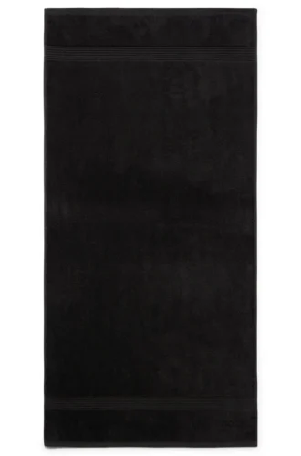 Schwarzes Badetuch mit tonalem Logo aus ägäischer Baumwolle Schwarzes Badetuch mit tonalem Logo aus ägäischer Baumwolle
