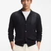 Seiden-Strickjacke mit Mesh-Einsätzen