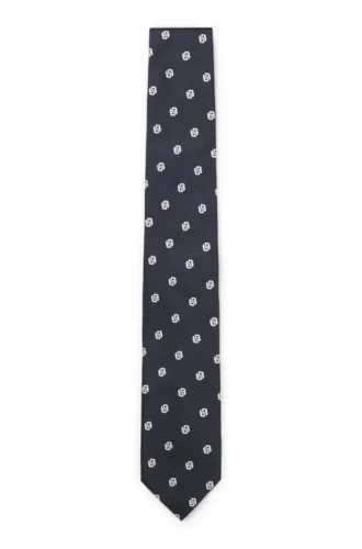 Seidenkrawatte mit Micro-Double-B-Monogrammen