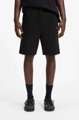 Shorts aus Baumwoll-Frottee mit Logo-Patch