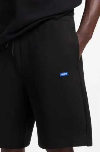 Shorts aus Baumwoll-Frottee mit Logo-Patch