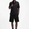 Shorts aus Baumwoll-Frottee mit Logo-Patch