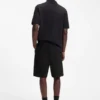 Shorts aus Baumwoll-Frottee mit Logo-Patch