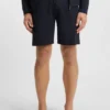 Shorts aus Baumwoll-Frottee mit Logo und Streifen