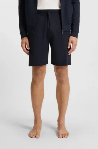Shorts aus Baumwoll-Frottee mit Logo und Streifen