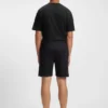 Shorts aus Baumwoll-Frottee mit Logo und Streifen