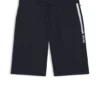 Shorts aus Baumwoll-Frottee mit Logo und Streifen
