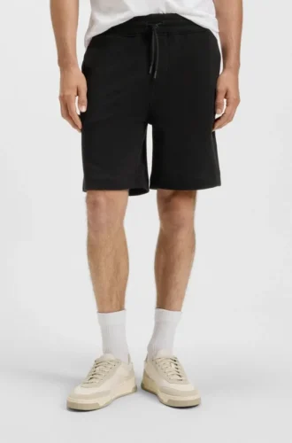 Shorts aus Baumwollfrottee mit Logo-Patch