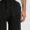 Shorts aus Baumwollfrottee mit Logo-Patch