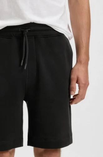 Shorts aus Baumwollfrottee mit Logo-Patch
