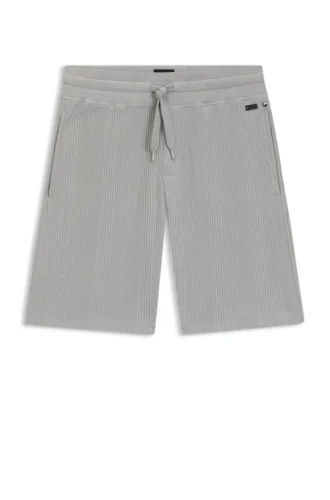 Shorts aus Baumwollmischung mit Waffelstruktur