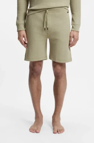 Shorts aus Baumwollmischung mit Waffelstruktur