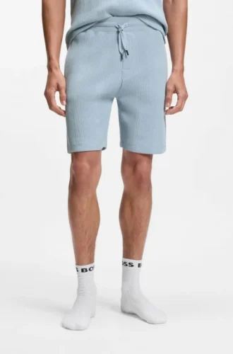 Shorts aus Baumwollmischung mit Waffelstruktur
