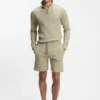 Shorts aus Baumwollmischung mit Waffelstruktur