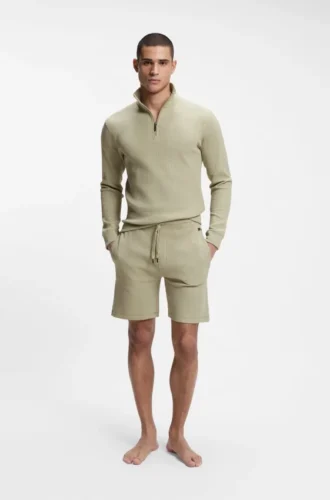 Shorts aus Baumwollmischung mit Waffelstruktur