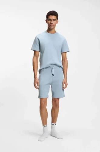 Shorts aus Baumwollmischung mit Waffelstruktur