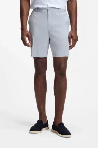 Shorts aus Leinenmischung in moderner Passform