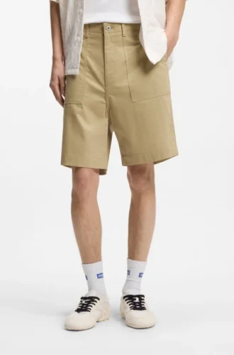 Shorts aus merzerisiertem Baumwoll-Canvas