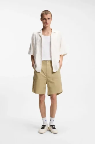 Shorts aus merzerisiertem Baumwoll-Canvas