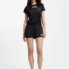 Shorts aus Stretch-Jersey mit kontrastierendem Logo