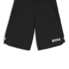 Shorts aus Stretch-Jersey mit Logo und verdecktem Kordelzug