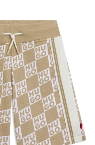 Shorts für Kinder aus Baumwollmischung mit gestapeltem Logo-Print