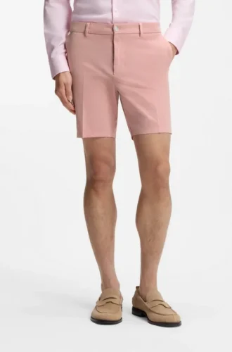 Shorts in Modern-Fit aus Stretch-Baumwolltwill
