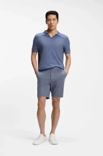 Shorts in Modern-Fit aus Stretch-Baumwolltwill