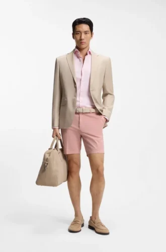 Shorts in Modern-Fit aus Stretch-Baumwolltwill