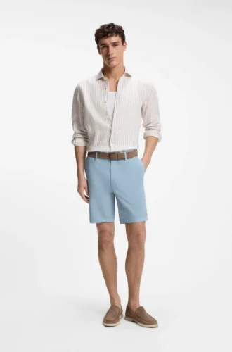 Shorts in Modern-Fit aus Stretch-Baumwolltwill