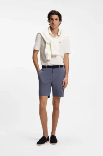 Shorts in Modern-Fit aus Stretch-Baumwolltwill