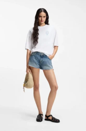 Shorts in Regular-Fit aus blauem Denim