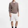 Shorts mit geradem Schnitt aus einer Leinenmischung