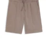 Shorts mit geradem Schnitt aus einer Leinenmischung
