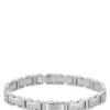 Silberfarbene H-Glieder-Armband mit Logo-Verschluss