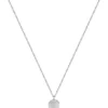 Silberfarbene Halskette mit Double-B-Monogramm-Anhänger