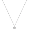 Silberfarbene Halskette mit Double-B-Monogramm-Anhänger