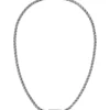 Silberfarbene Halskette mit geflochtener Kette