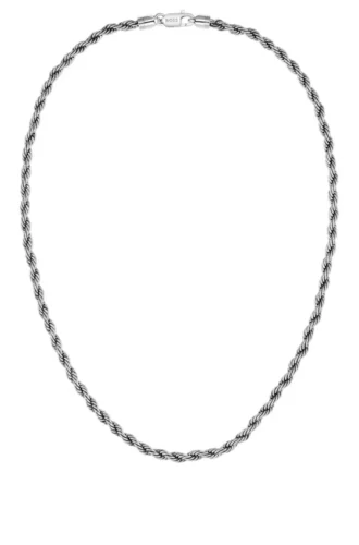 Silberfarbene Halskette mit Kette im Seilstil