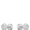 Silberfarbene Ohrstecker mit Kristallkern